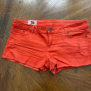 1st Kiss Vibrant Red Jean Shorts